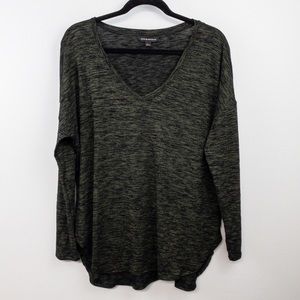 Rock & Republic Green Black Long Sleeve V-Neck XL